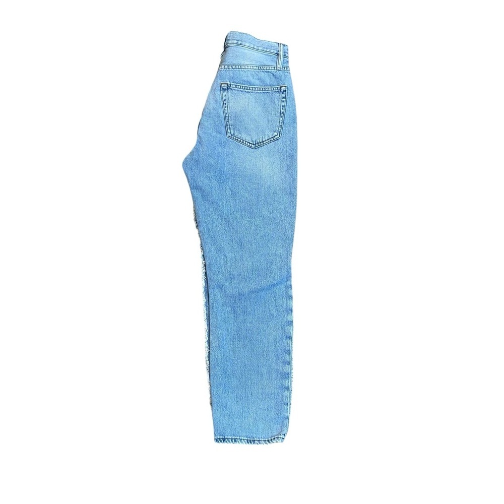 FRAME Layered Look Distressed Straight Jeans Coast Combo Size 27 - Picture 9 of 16